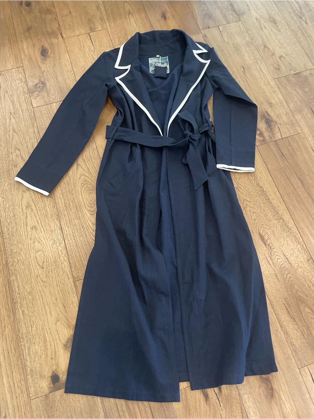P  Le Moult Cotton Navy Dressing gown NWOT